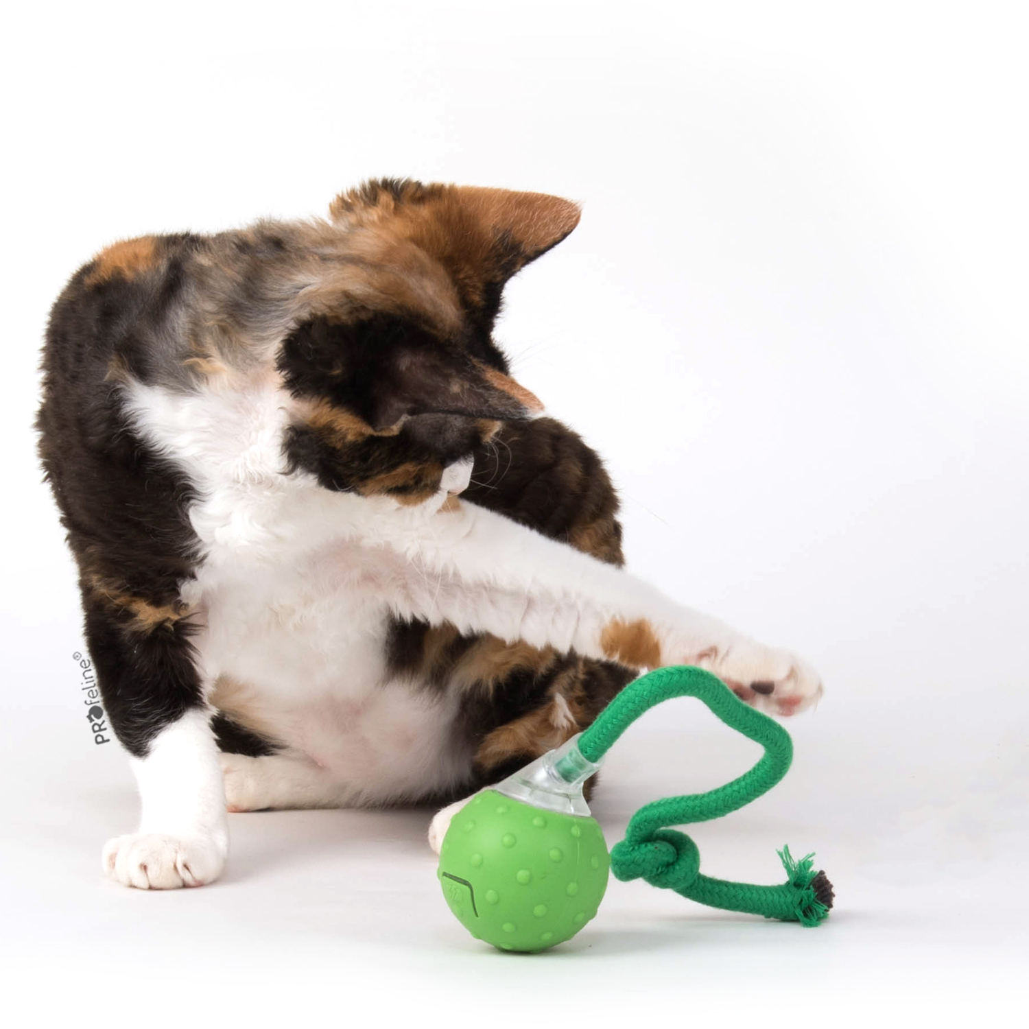 Elektrisches Katzenspielzeug interaktiv USB gummi Ball grün